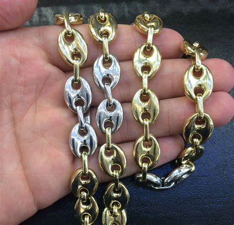 7mm 18 14k gold gucci link chain|Gucci puff chain.